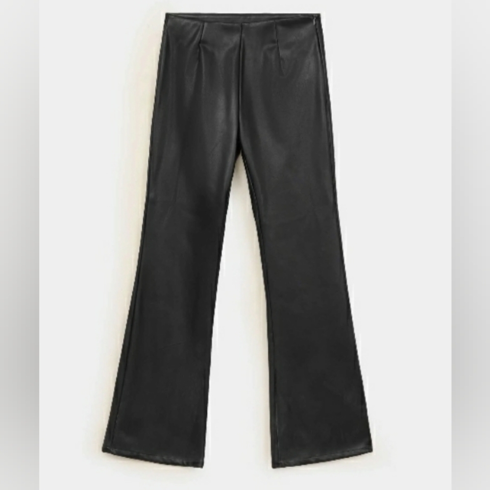 Zara Straight Faux Leather Pants XL